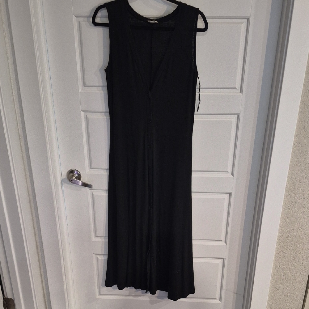 Sleeveless Black Button Maxi Dress - Miss Love - Boutique